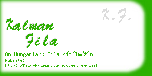 kalman fila business card